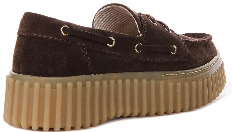 Clarks Torhill Boat Shoes In Brown Sued For Women