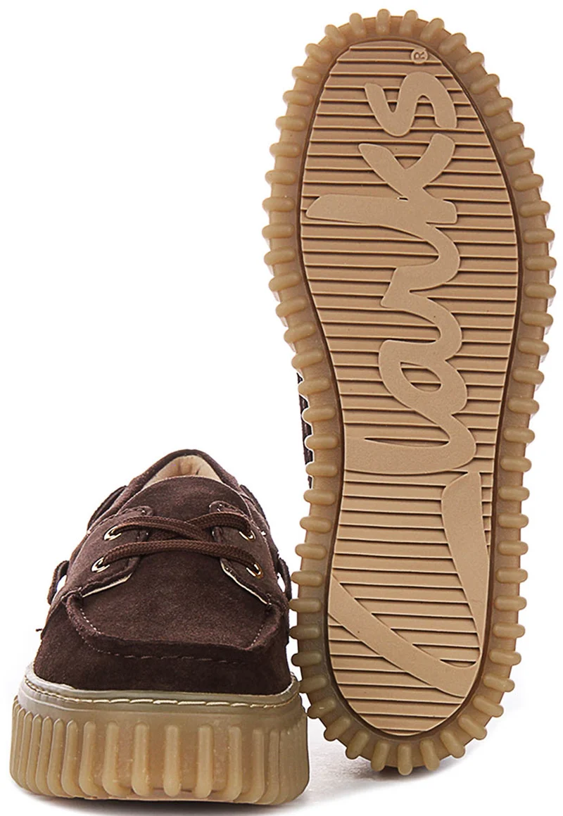 Clarks Torhill Boat Shoes In Brown Sued For Women