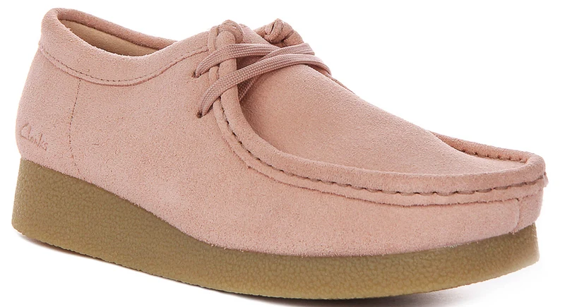 Clarks Wallabee Evo In Light Pink For Women