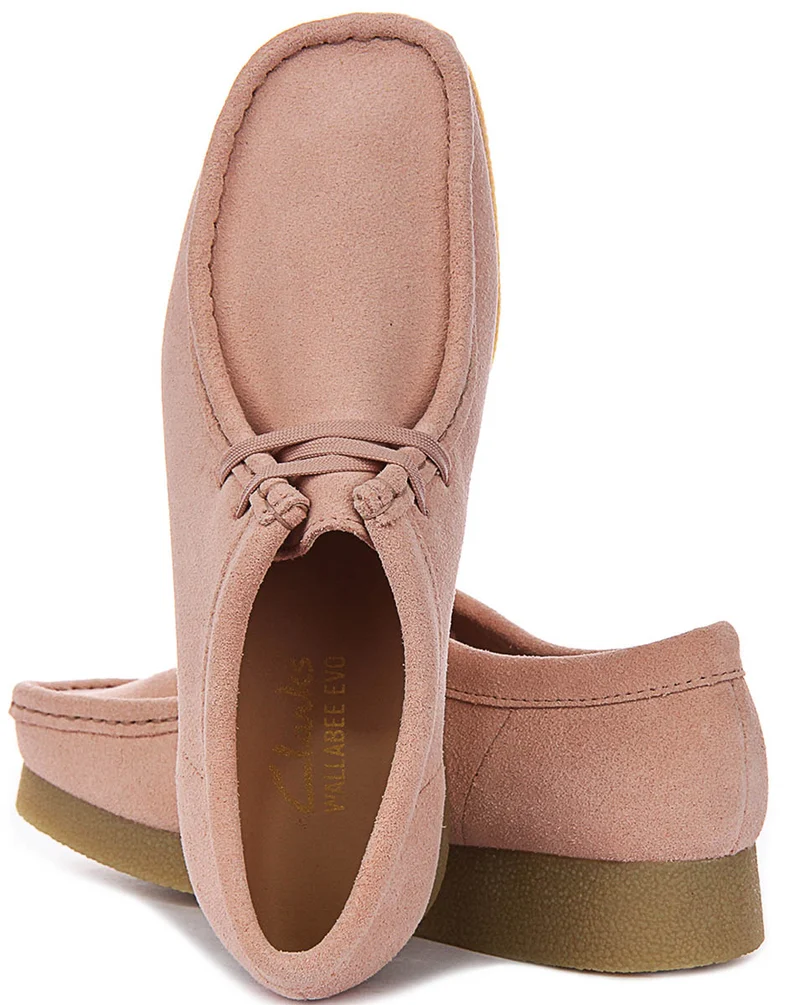 Clarks Wallabee Evo In Light Pink For Women