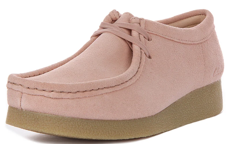 Clarks Wallabee Evo In Light Pink For Women