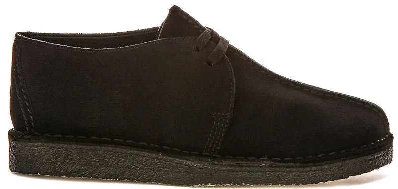 Clarks Originals Desert Trek In Black Suede For Men