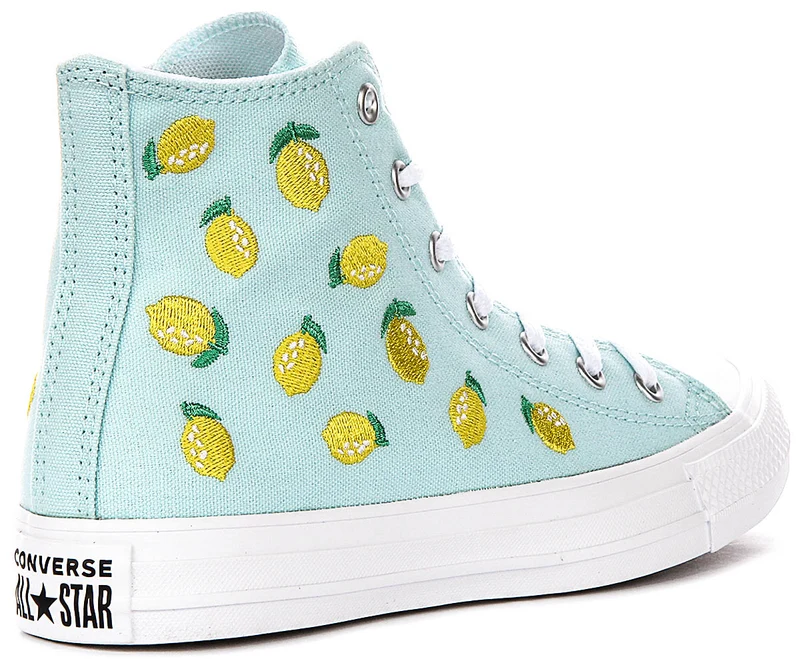 Converse Chuck Taylor A16555C In Light Blue Lemon Print Juniors