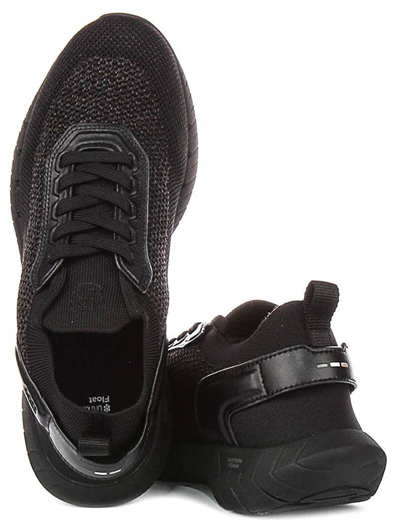 Boss Motion Knit Sneaker In Black For Men