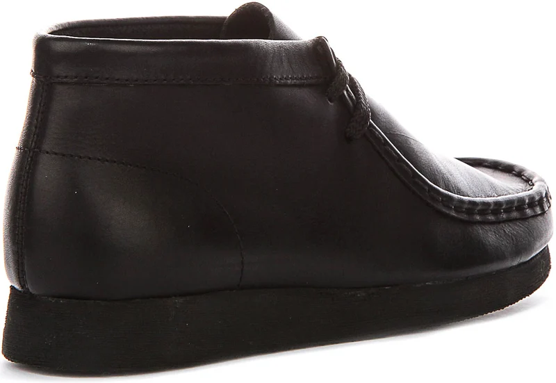 Clarks Originals Wallabee Boot In Black For Junior