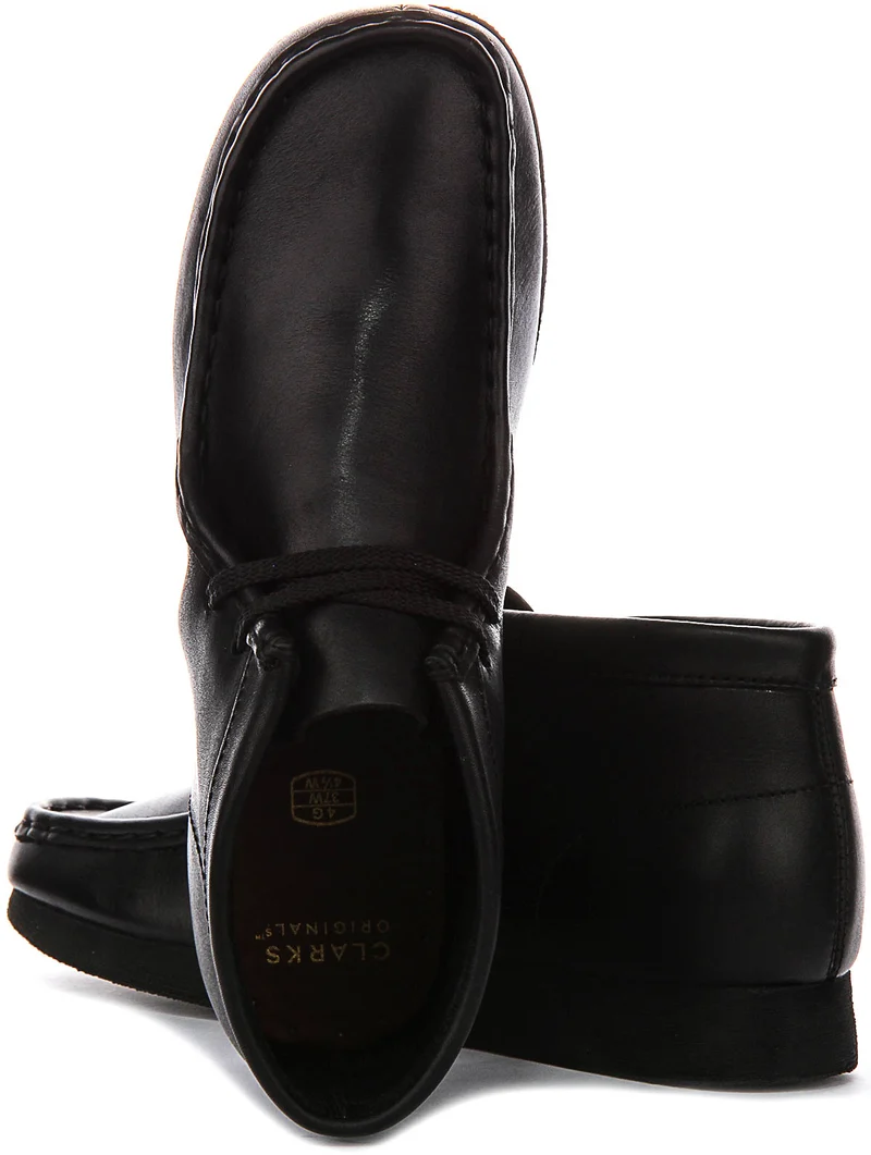 Clarks Originals Wallabee Boot In Black For Junior