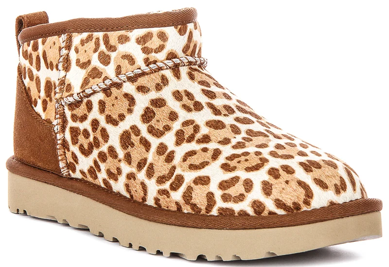 UGG Classic Ultra Mini In Brown Leopard For Women