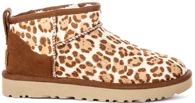 UGG Classic Ultra Mini In Brown Leopard For Women