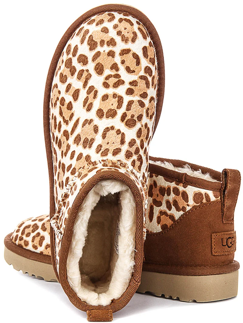 UGG Classic Ultra Mini In Brown Leopard For Women