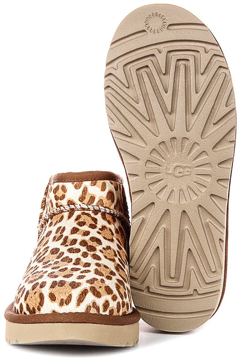UGG Classic Ultra Mini In Brown Leopard For Women