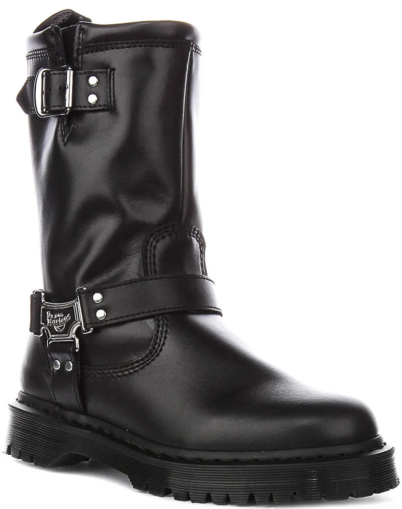 Dr Martens Anistone Hi Biker Boot In Black
