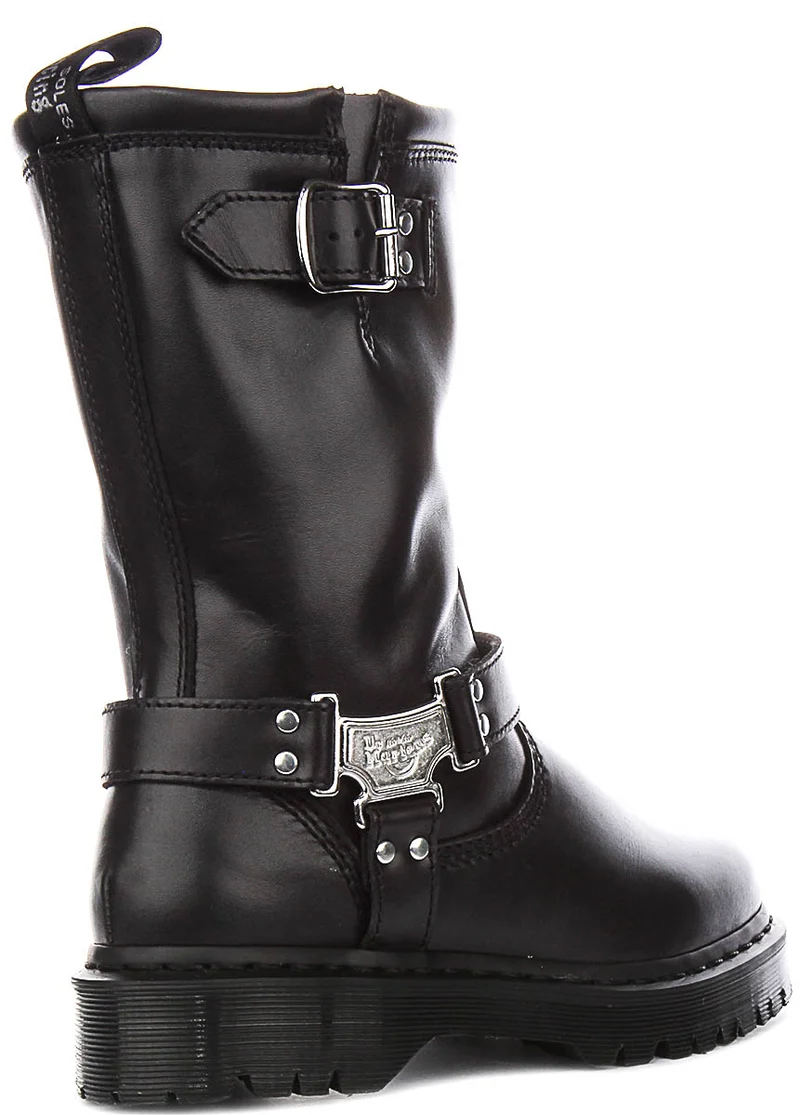 Dr Martens Anistone Hi Biker Boot In Black