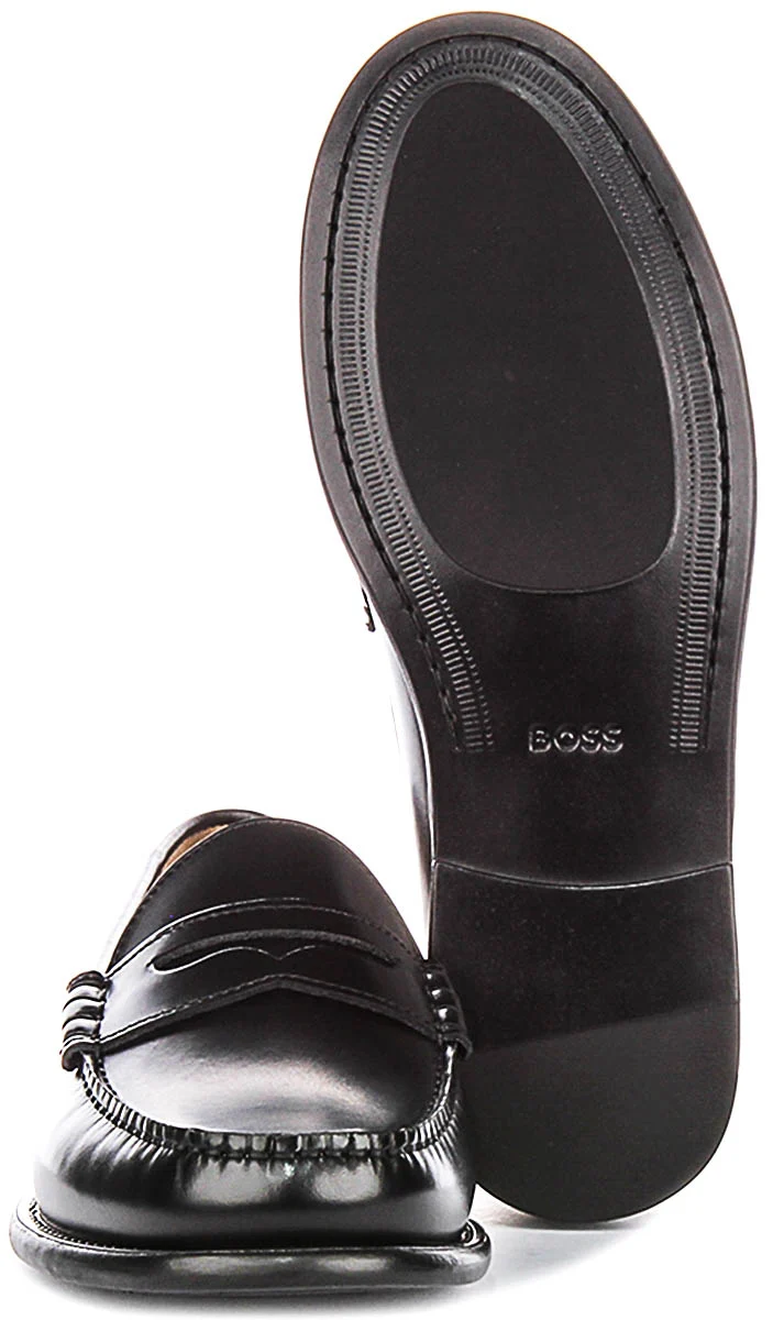 Boss Tevan Moccasin Loafers In Black For Men