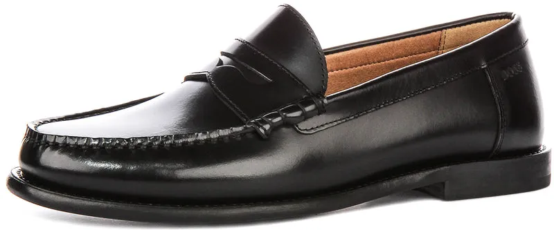 Boss Tevan Moccasin Loafers In Black For Men