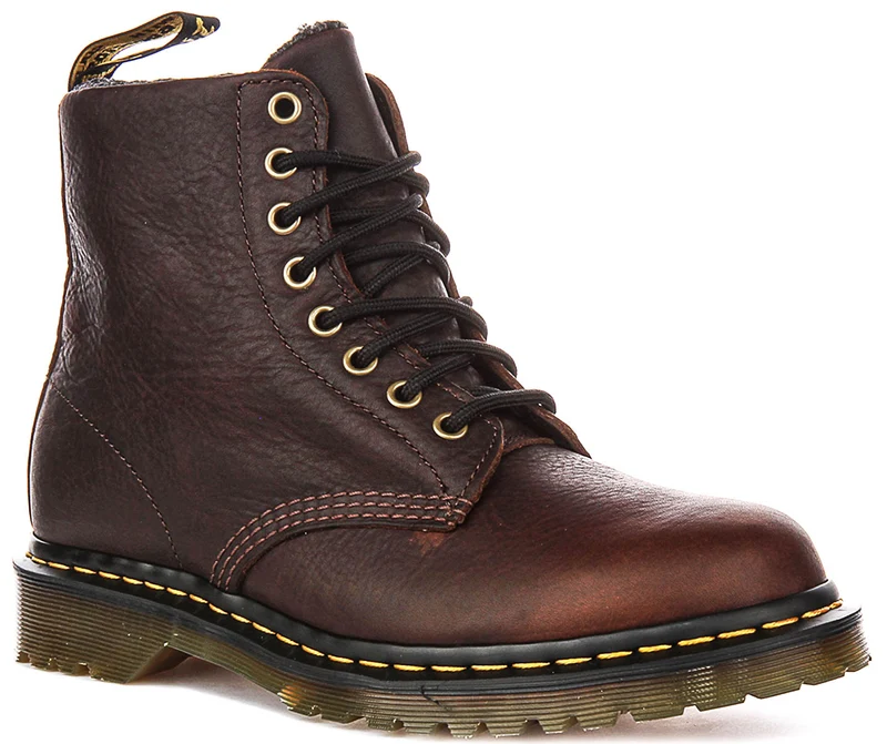 Dr Martens 1460 Pascal Fleece Lined In Dark Brown