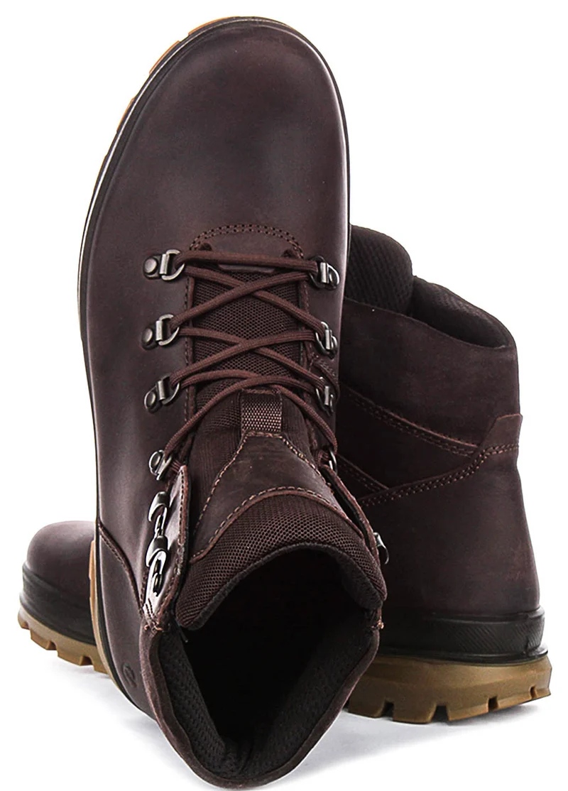 Ecco Rugged Track Boots In Coffee For Men