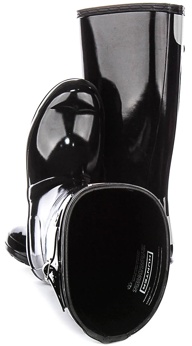 Hunter Original Gloss Boots In Black For Juniors
