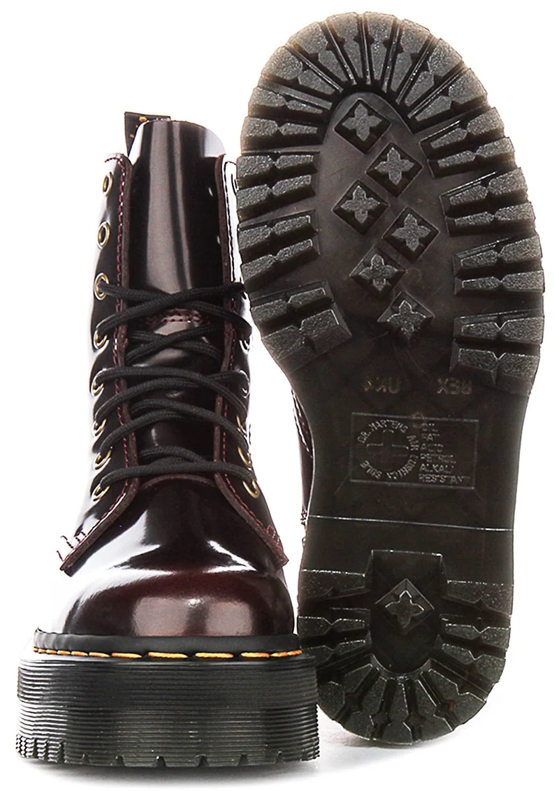 Dr Martens Jadon Platform In Cherry For Women