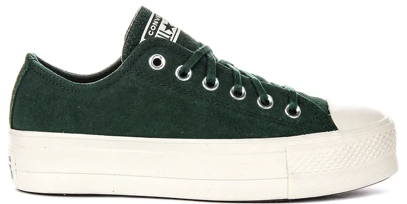 Converse All Star A15533C Lift Low In Green Suede For Women