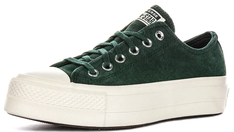 Converse All Star A15533C Lift Low In Green Suede For Women