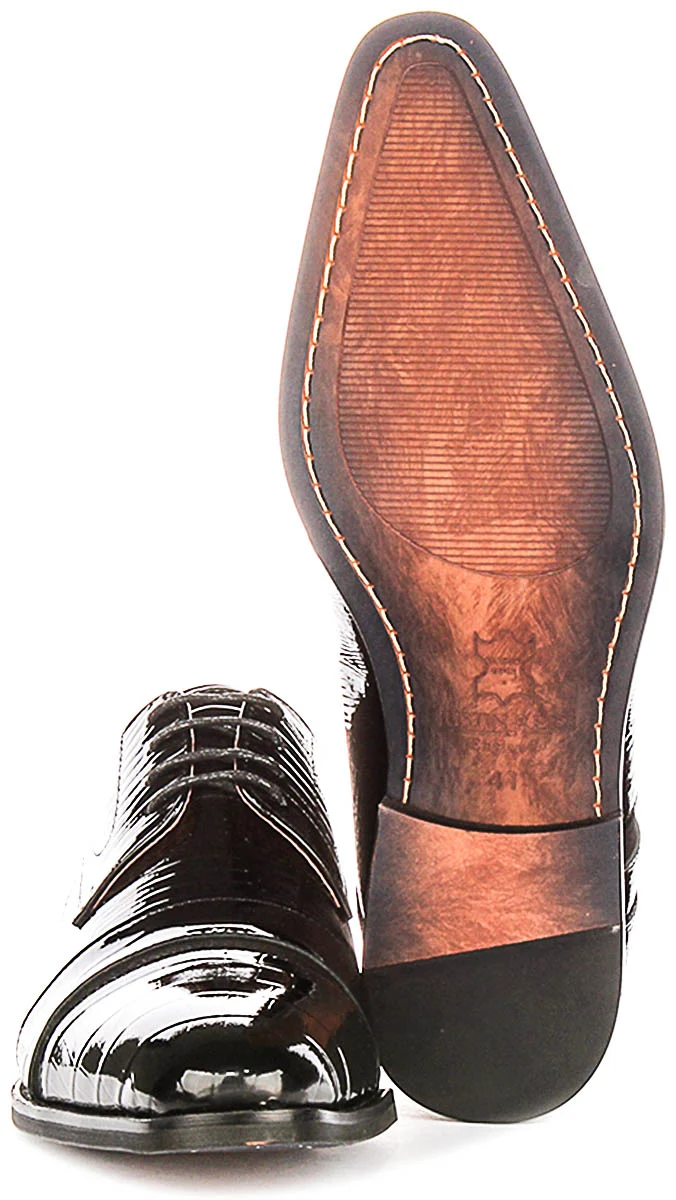 Justinreess England Cosmo In Black Patent For Men