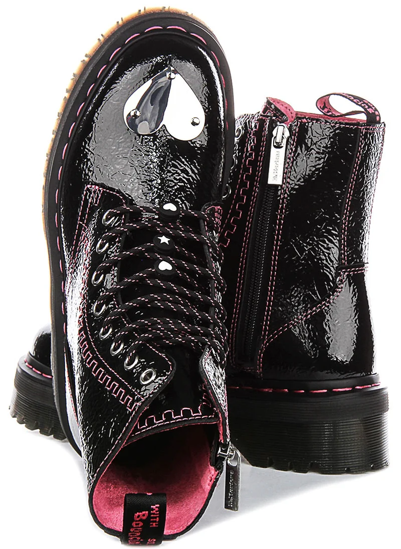 Dr Martens Jadon Toe Plate In Black Patent For Women