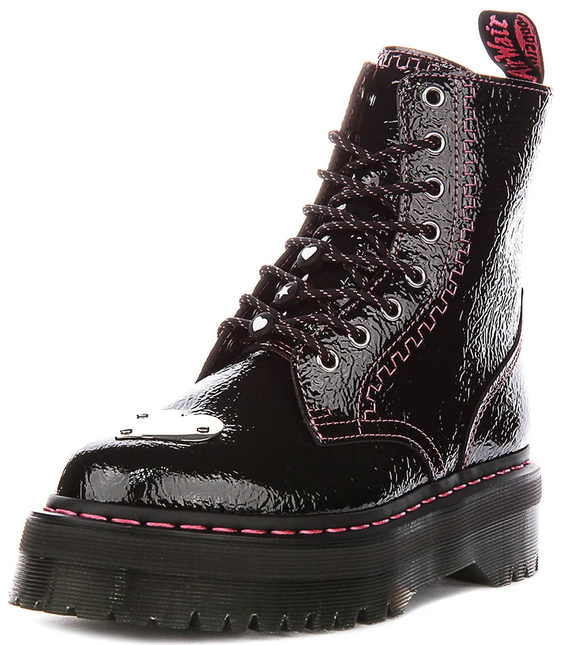 Dr Martens Jadon Toe Plate In Black Patent For Women