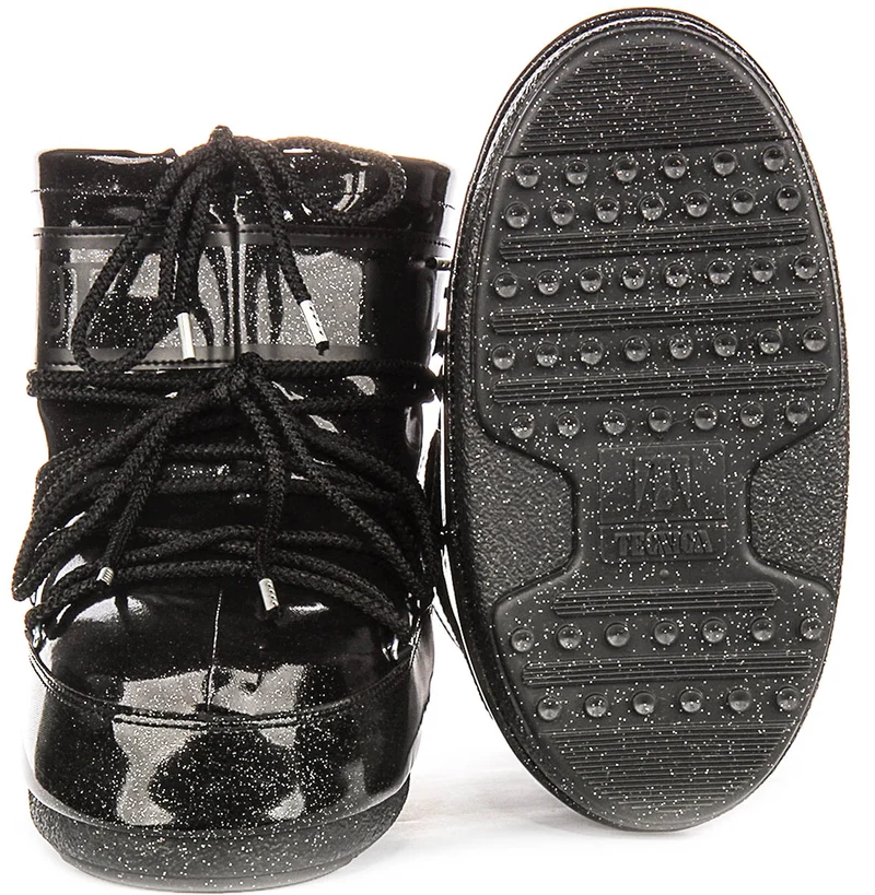 Moon Boot Icon Low Glitter In Black Patent For Women