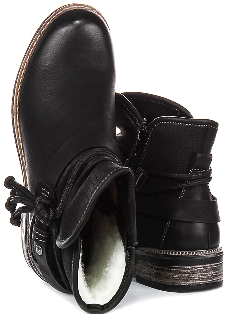 Rieker 94689-00 Warm Lined In Black For Women
