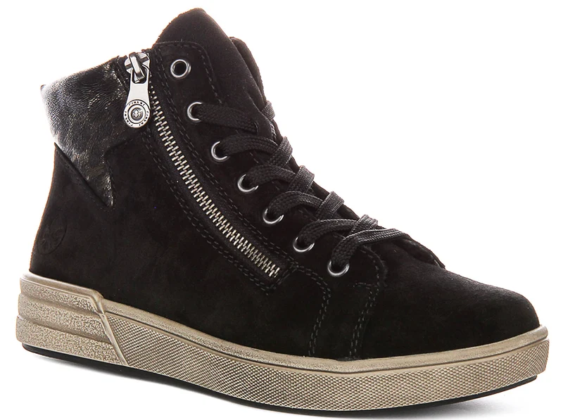 Rieker X0709-00 In Black Leopard For Women
