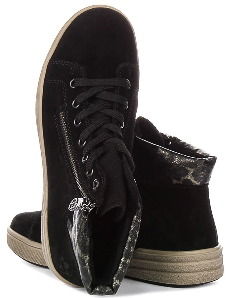 Rieker X0709-00 In Black Leopard For Women