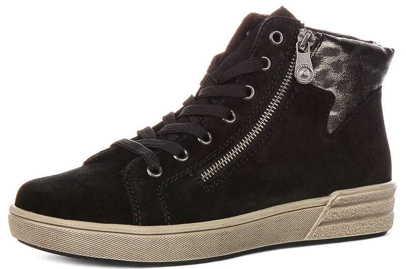 Rieker X0709-00 In Black Leopard For Women