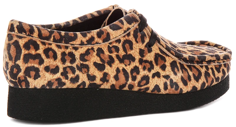 Clarks Wallabee Evo Shoe In Leopard For Women