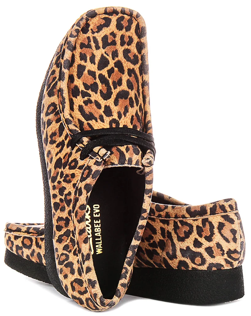 Clarks Wallabee Evo Shoe In Leopard For Women
