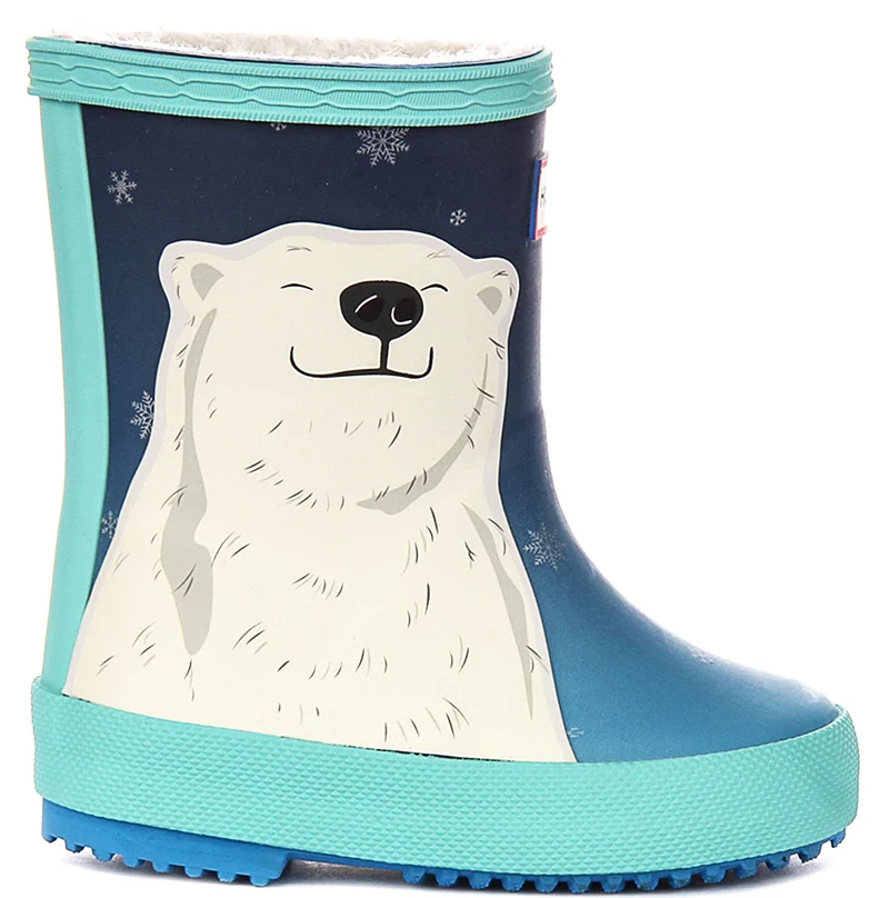 Hunter Kids Fleece Polar Bear In Blue Multi For Kid