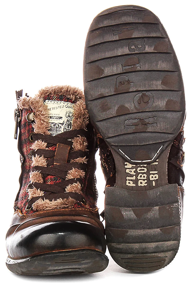 Replay Grip Ltd Check Fur Lined In Brown For Men