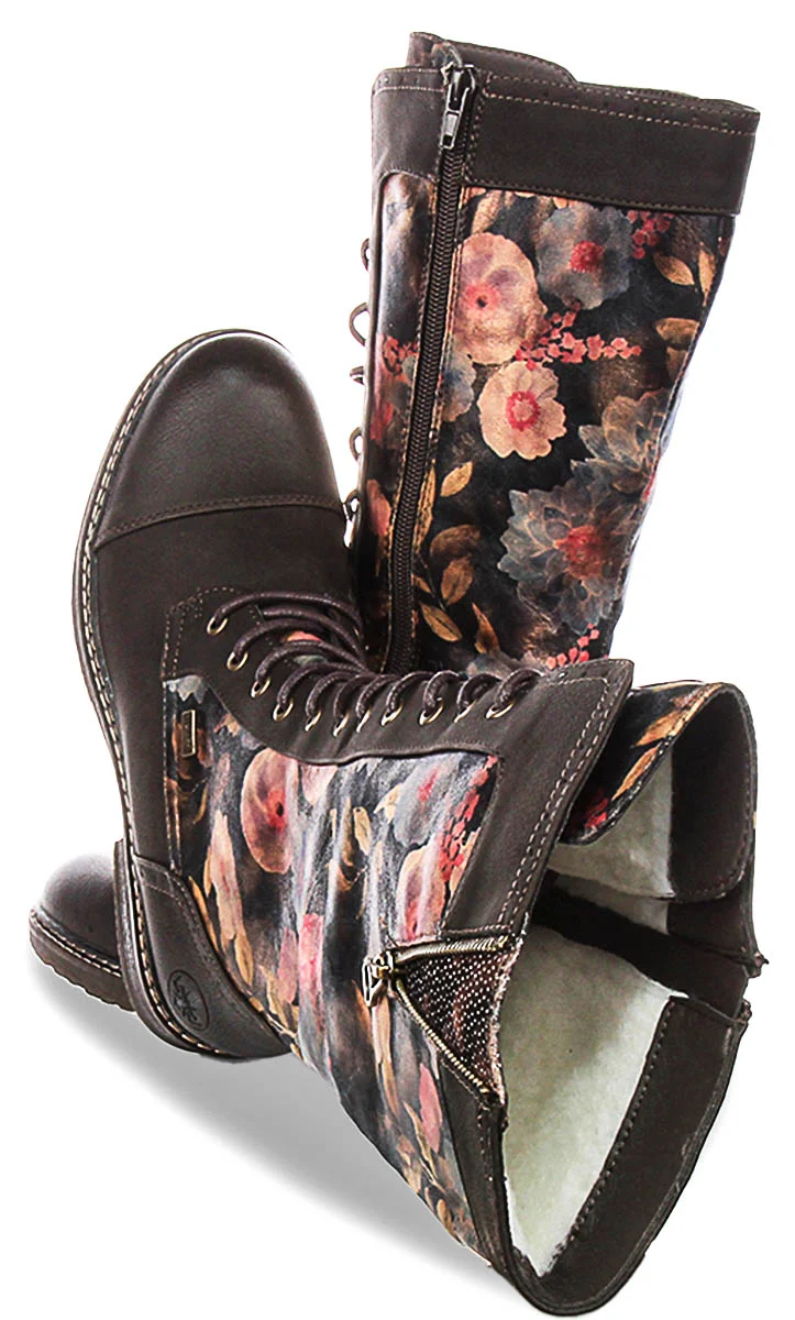 Rieker 94731-91 In Black Flower For Women