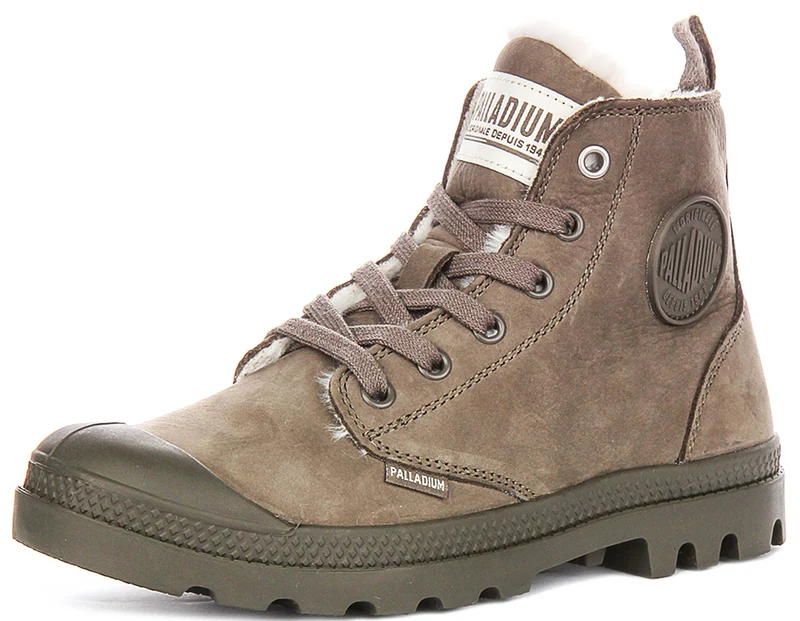 Palladium Pampa Hi Zip Wool In Stone For Women