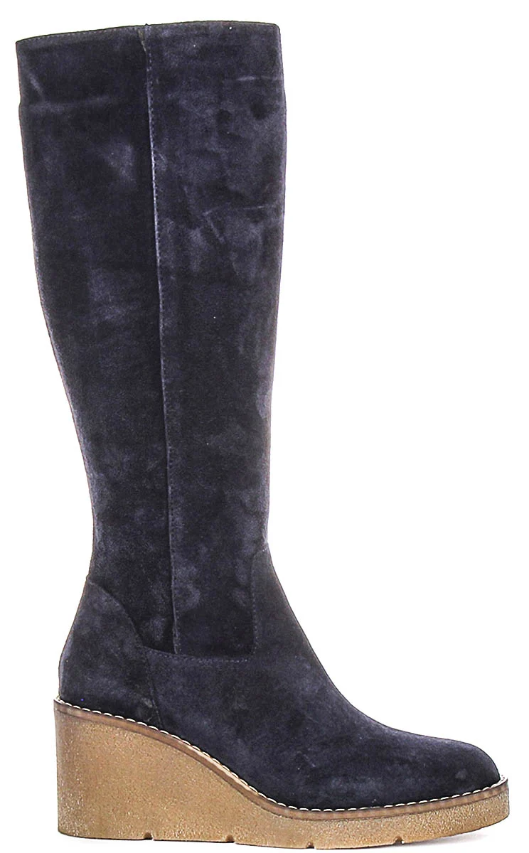 Justinreess England Amber Suede In Navy For Women