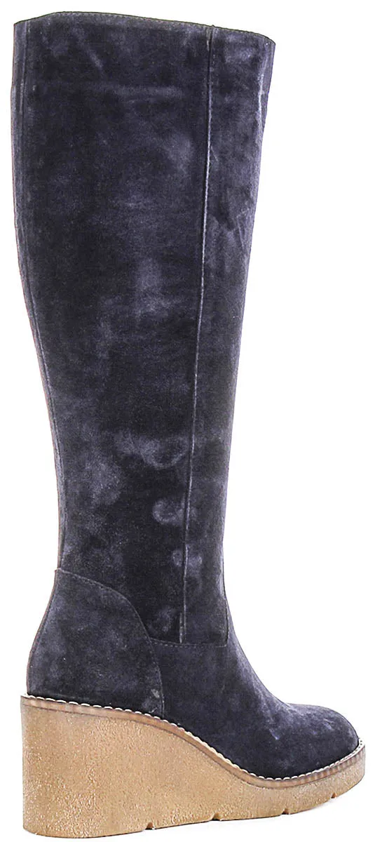 Justinreess England Amber Suede In Navy For Women
