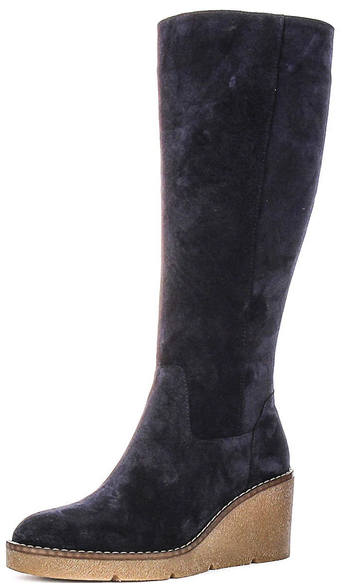 Justinreess England Amber Suede In Navy For Women