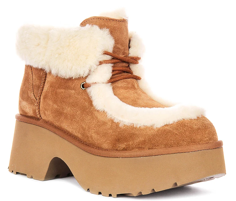 UGG Esmee Lace Up In Chestnut For Women
