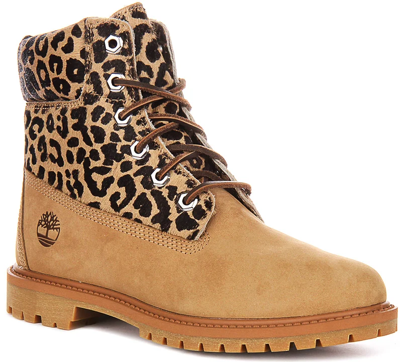 Timberland 6 inch A5M5N In Wheat Leopard For Women