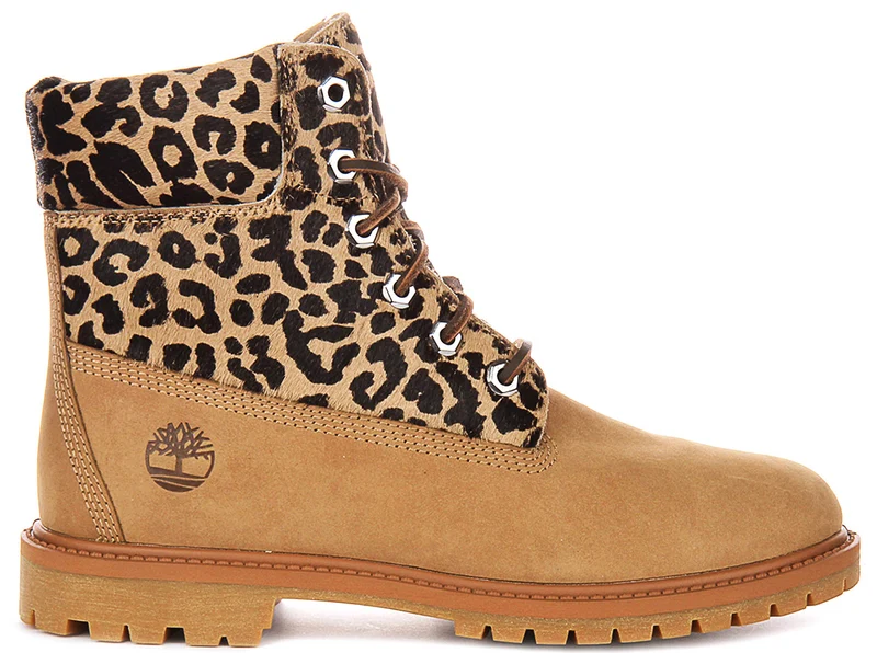 Timberland 6 inch A5M5N In Wheat Leopard For Women