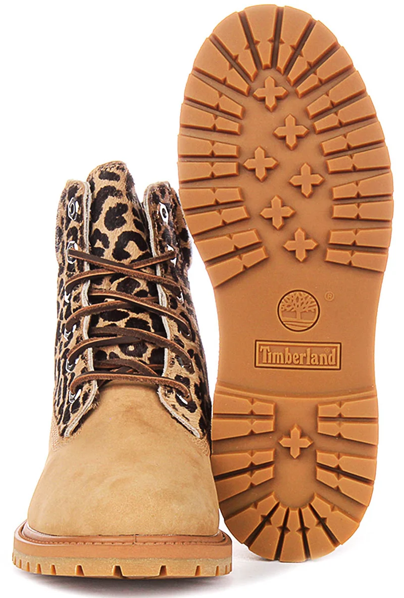 Timberland 6 inch A5M5N In Wheat Leopard For Women