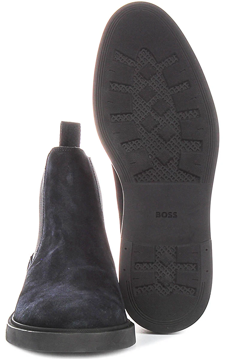 Boss Calev Cheb Suede In Dark Blue For Men