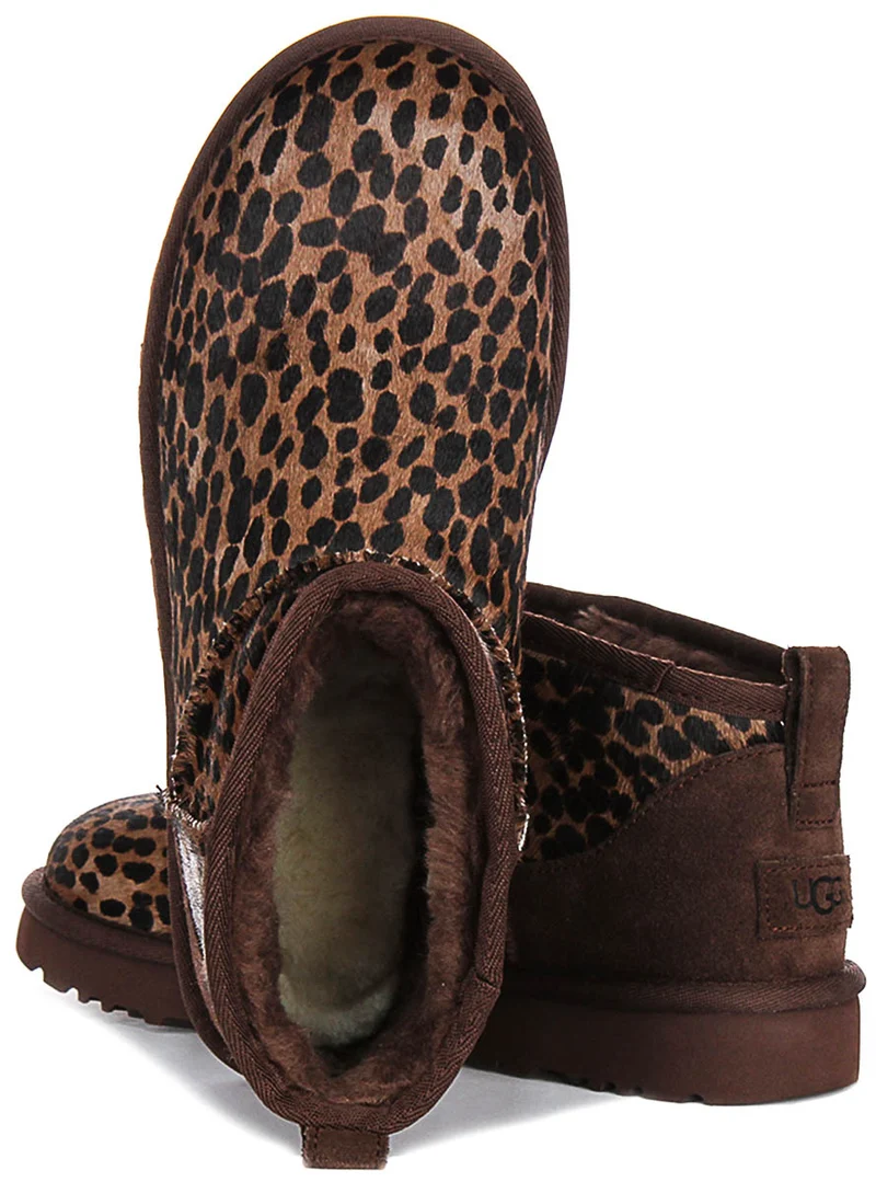 UGG Ultra Mini Caspian In Brown Leopard