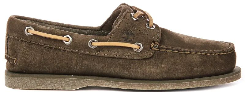 Timberland Boat Shoes A4187 In Olive For Men