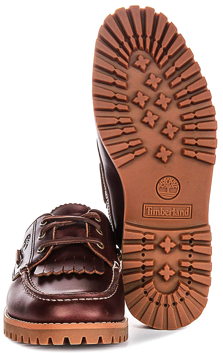 Timberland Noreen Boat Shoes A4198 In Burgundy For Women