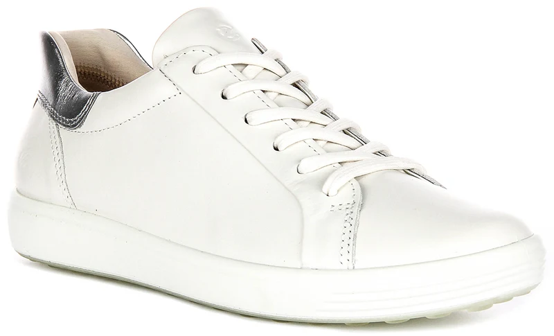 Ecco Soft 7 W In White Silver For Women
